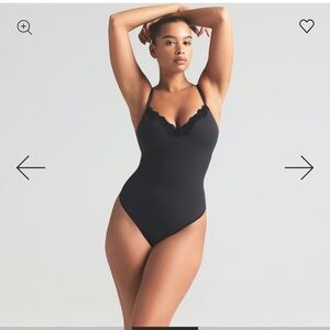 SKIMS Black Lace Bodysuit